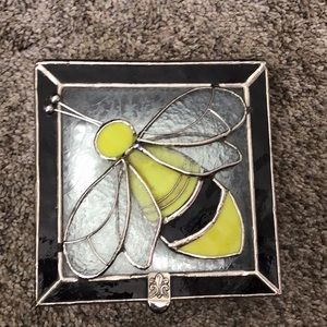 Bee box , hand made leaded glass